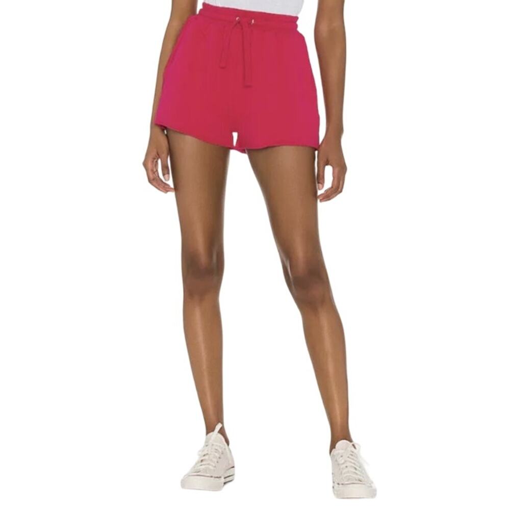 Lovers + Friends High-Rise Sweat Shorts Comfy Athleisure Loungewear Red Sz S